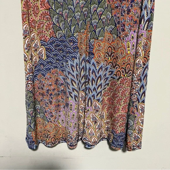 MSK Women’s XL Multicolor Paisley Button Front Sleeveless Shirt Dress - Picture 9 of 9